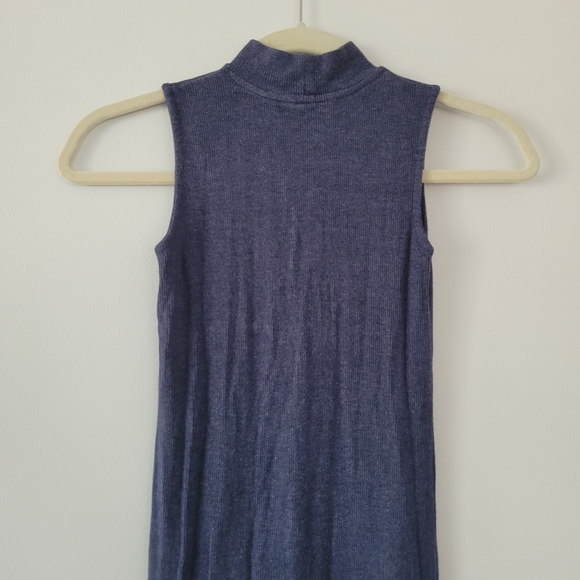GEORGE Sleeveless Navy High Neck Midi Knit Sweater Mini A-Line Dress - Picture 2 of 9